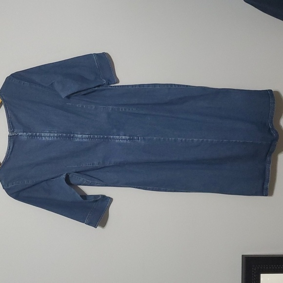 Liz Claiborne Womens Size 8 Blue Denim Dress Front Pockets Classic - Picture 7 of 11